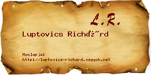 Luptovics Richárd névjegykártya