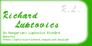 richard luptovics business card